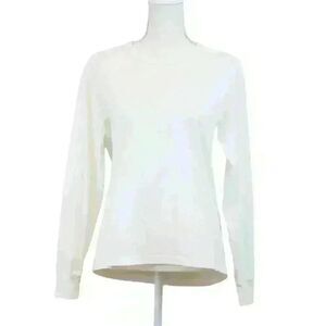 A.L.C. White Long Sleeve Open Back Backless Cutout Cotton T Shirt Size Small‎